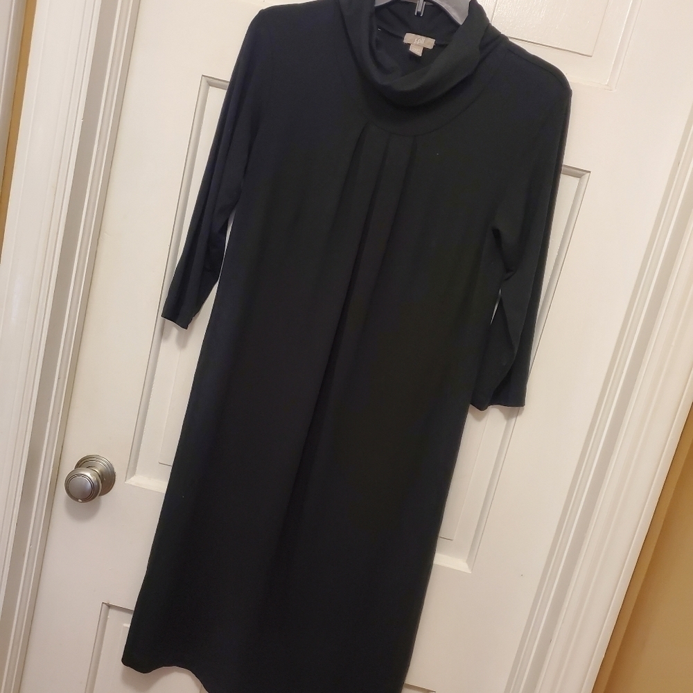 J. JILL Black Jersey Knit Cowl Neck Dress Size XSmall, Classic, business casual - Picture 8 of 9